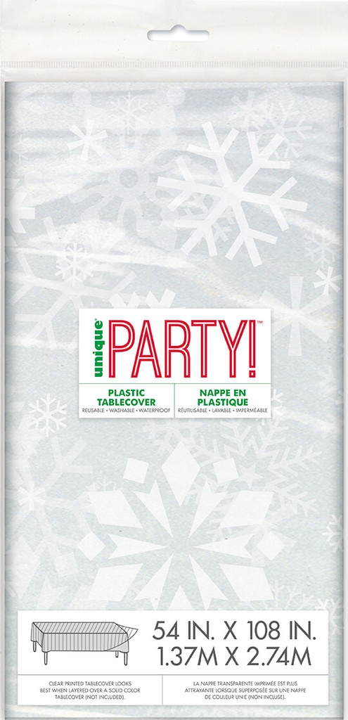 Mantel Transparente Copos de Nieve C/1