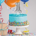  Cake Topper Numero 1 Plata C/1