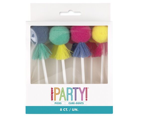 Food Picks Pom Pom And Tassel C/8