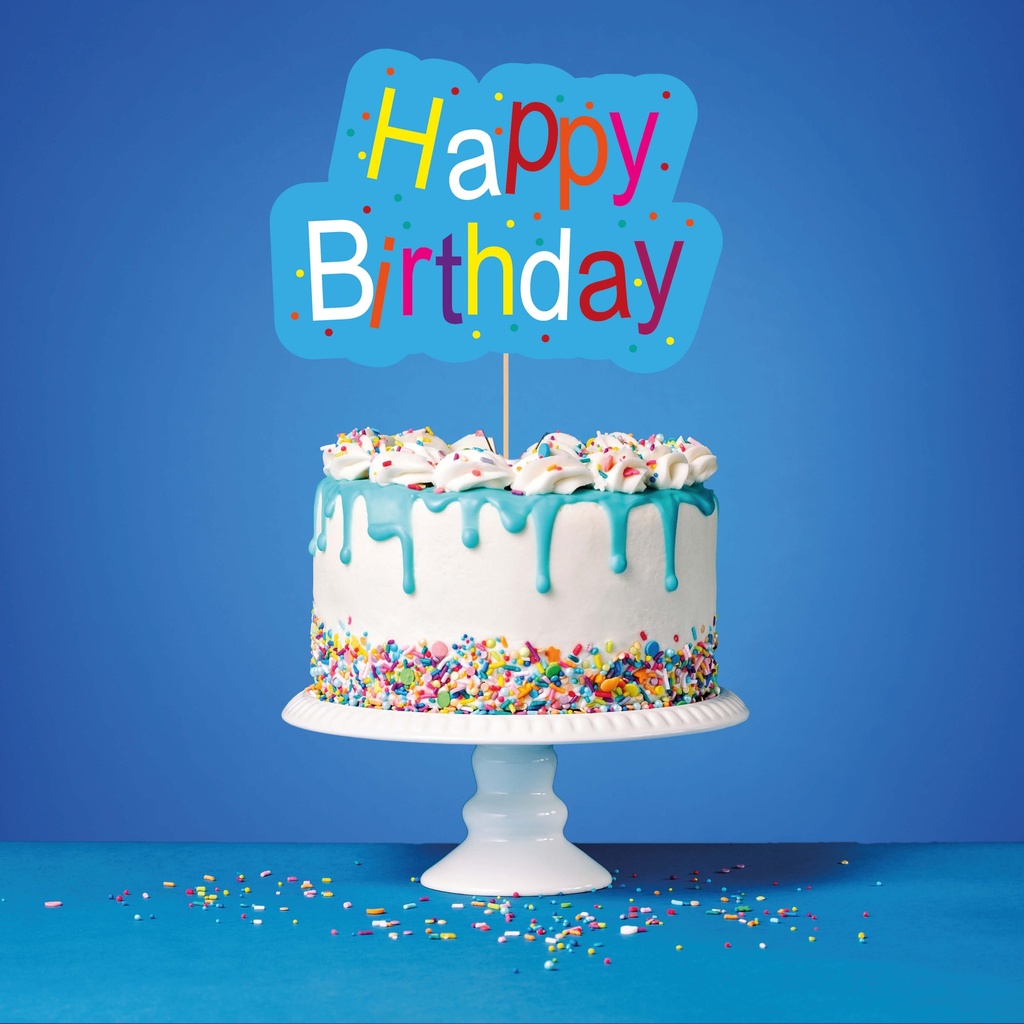 Cake Topper Happy Birthday Azul C/1