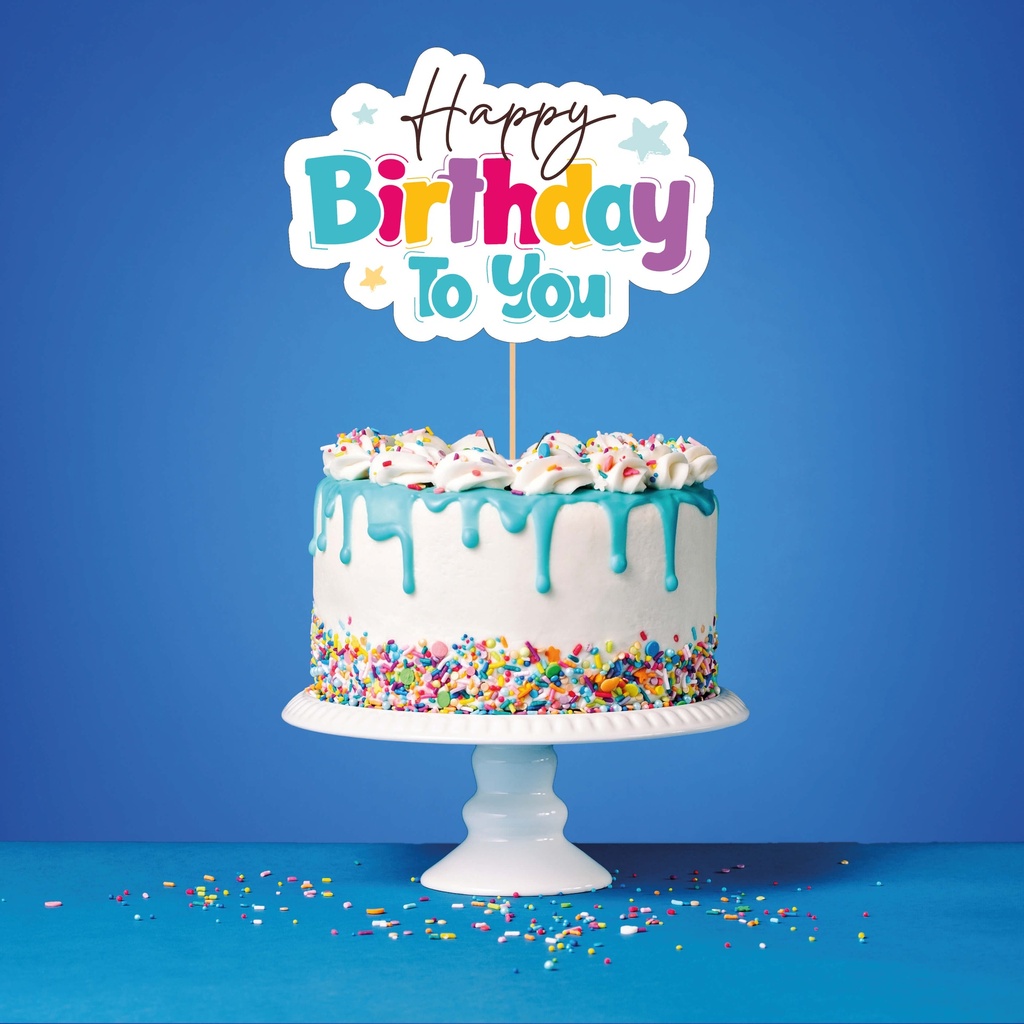 Cake Topper Happy Birthday Colores Brillantes  C/1