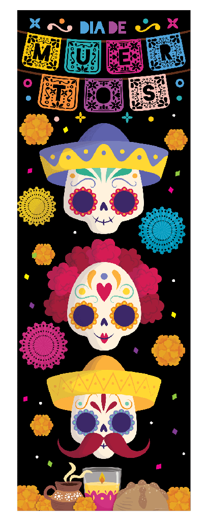 Decoracion Para Puerta Calaveritas C/1