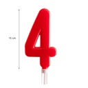 Vela Jumbo Numero Rojo 4 C/1