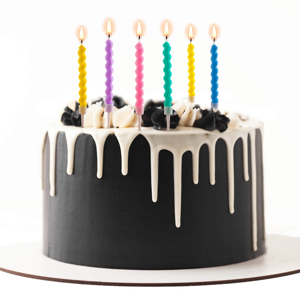 Vela de Cumpleaños Twisted Colores C/6