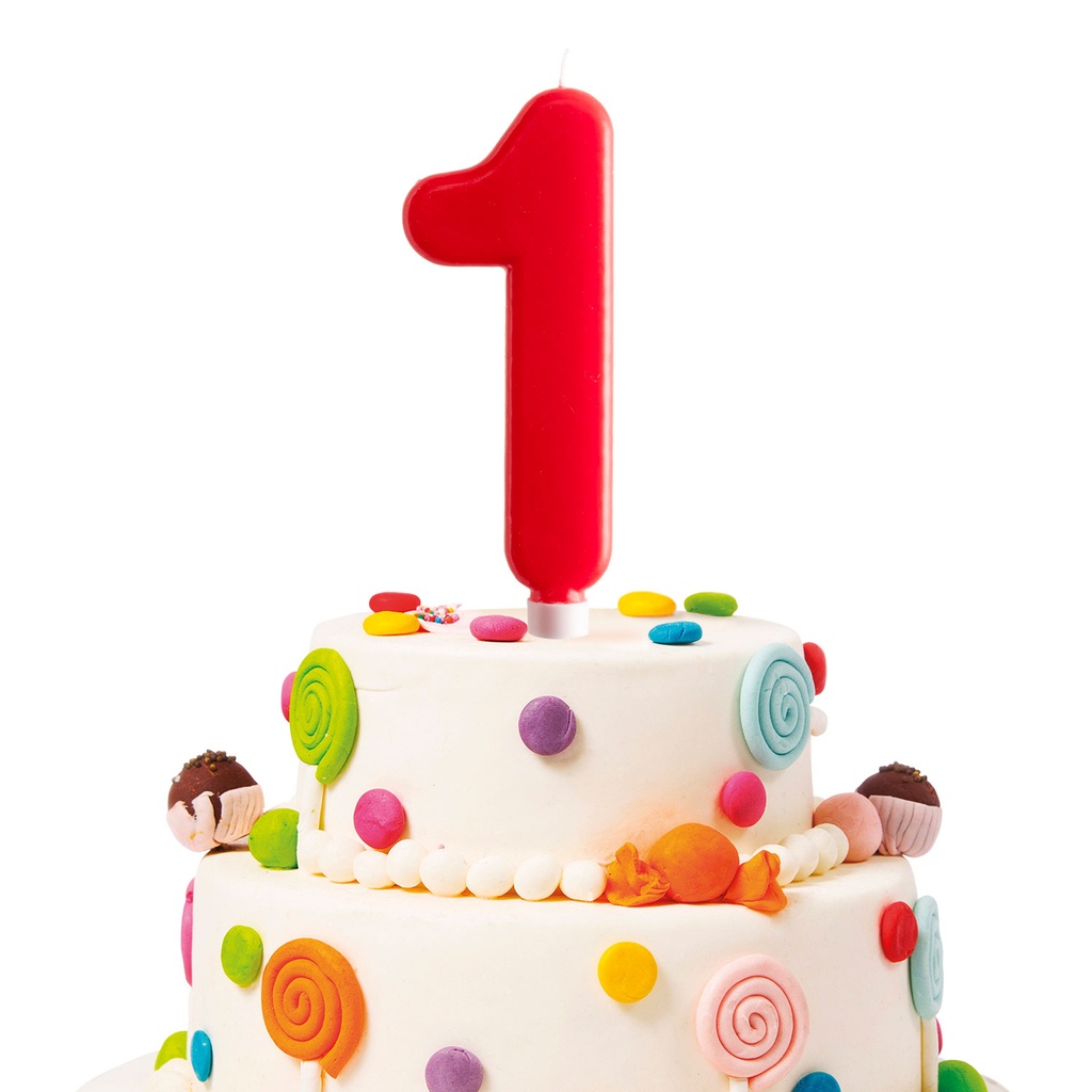 Vela Jumbo Numero Rojo 1 C/1