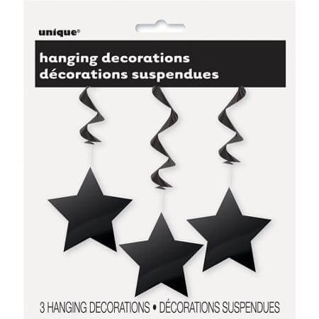 Hanging Decorations Estrellas Negras C/3