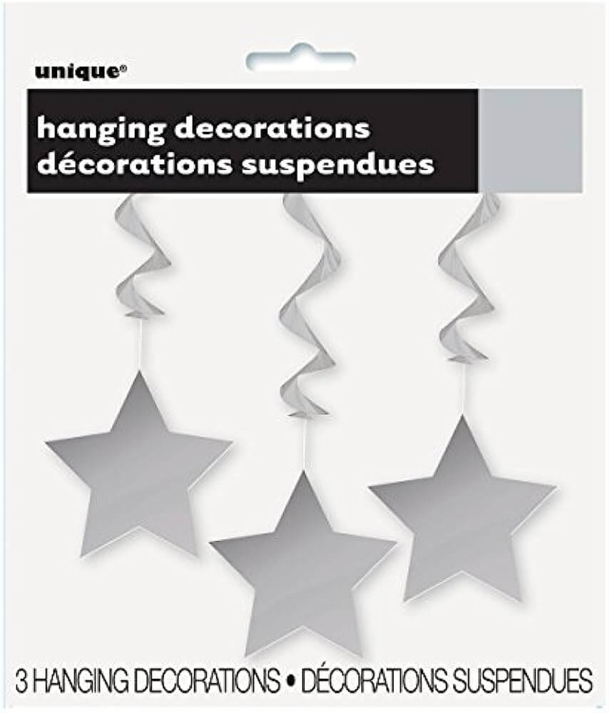 Hanging Decorations Estrellas Plata C/3