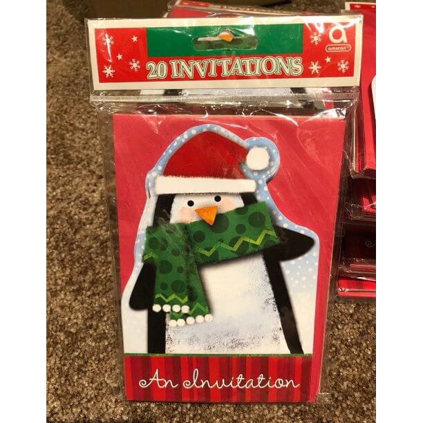 Penguin Christmas Invitations
