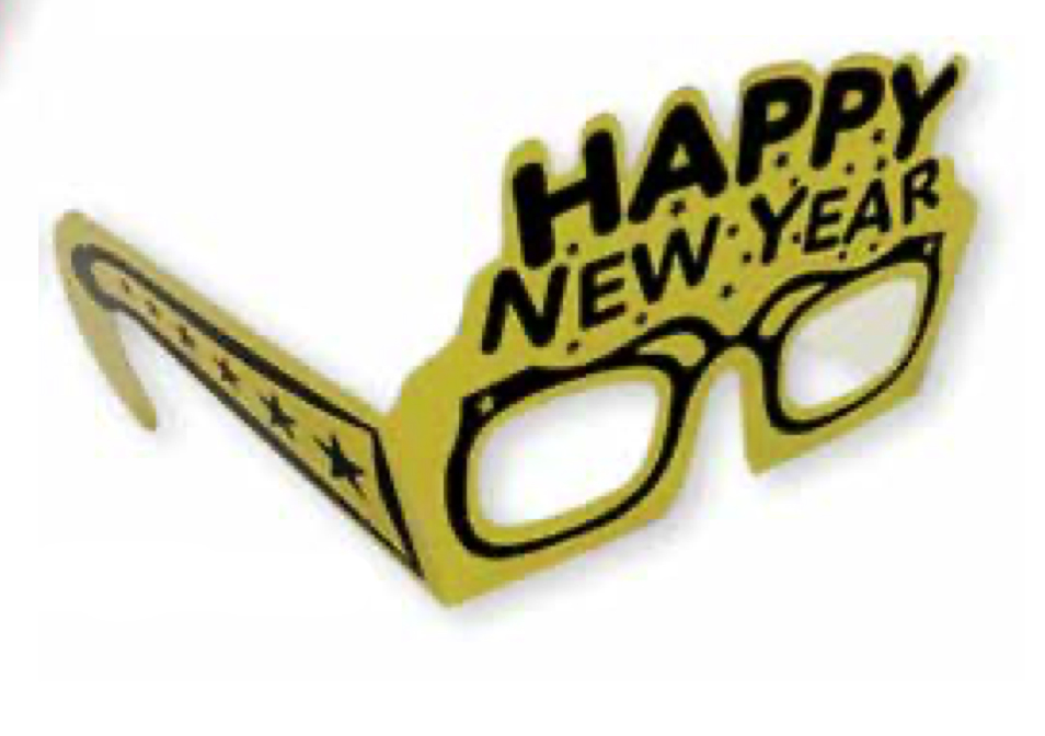 Lentes Carton HNY Dorado C/10