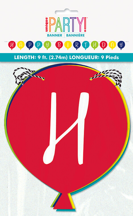 Party Banner Happy Birthday Balloons C/1