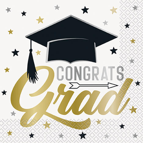 Servilleta G Stars & Caps Graduation C/16