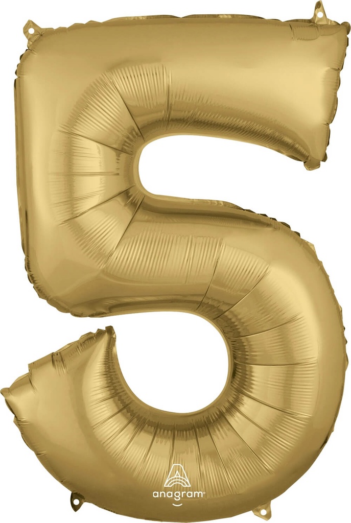 Globo 36" Numero 5 Oro Blanco C/1