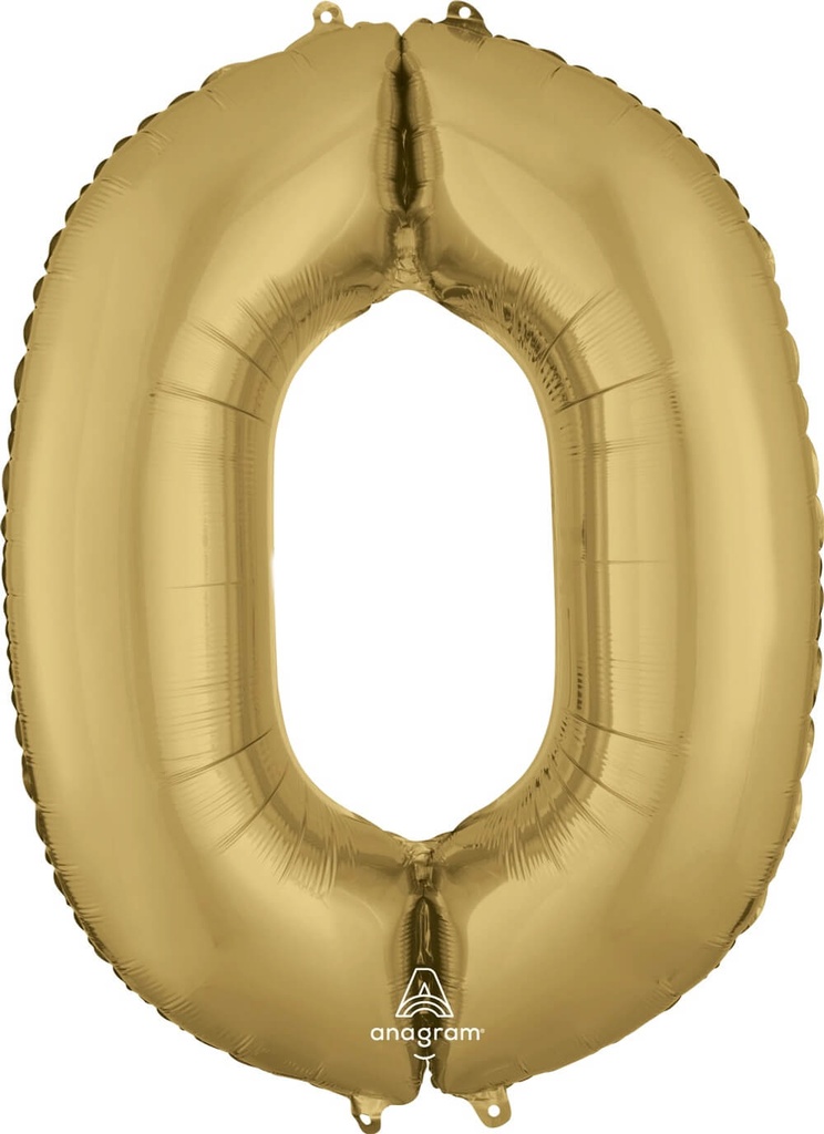 Globo 36" Numero 0 Oro Blanco C/1