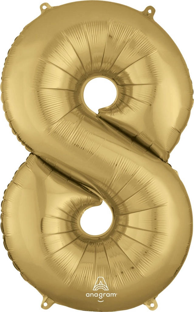 Globo 36" Numero 8 Oro Blanco C/1