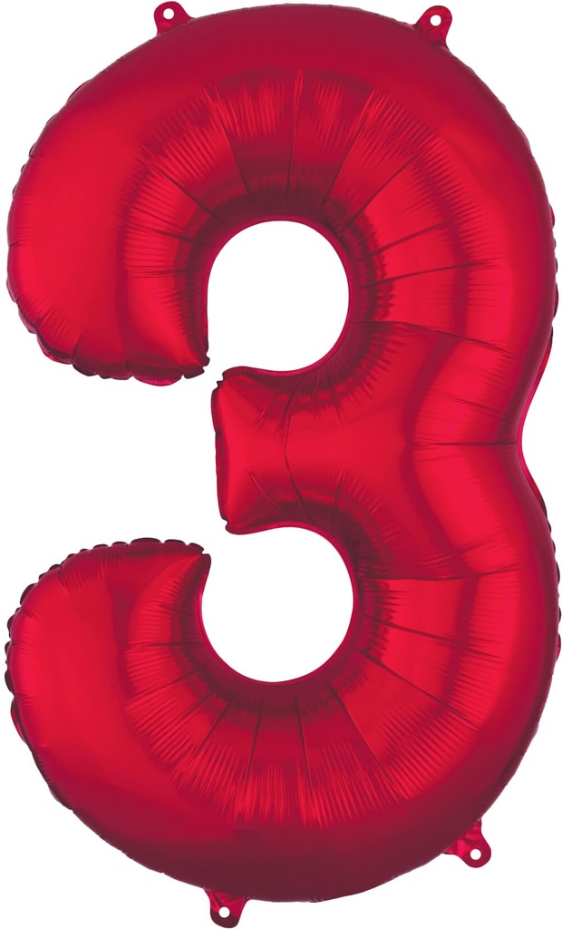 Globo 36" Numero 3 Rojo C/1