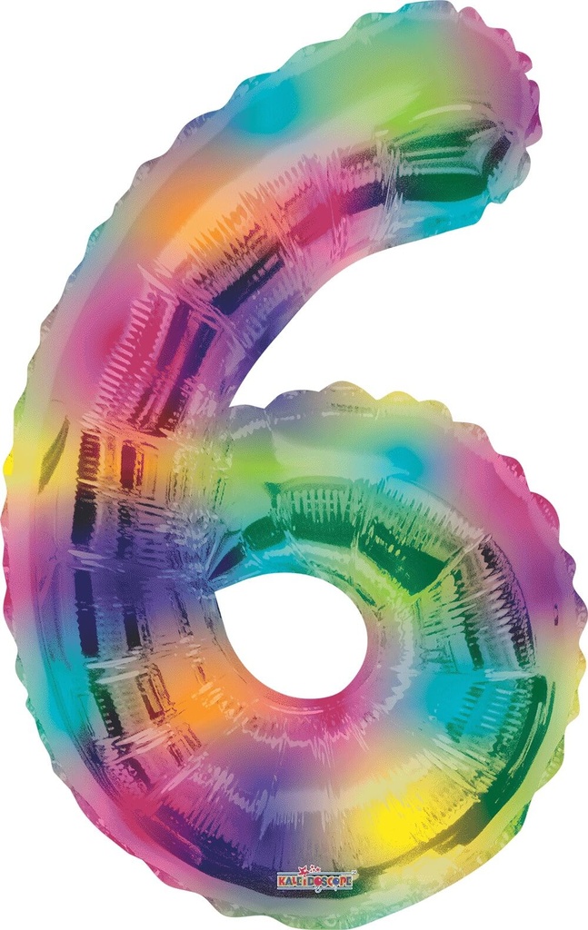 Globo 36" Numero 6 Multicolor C/1