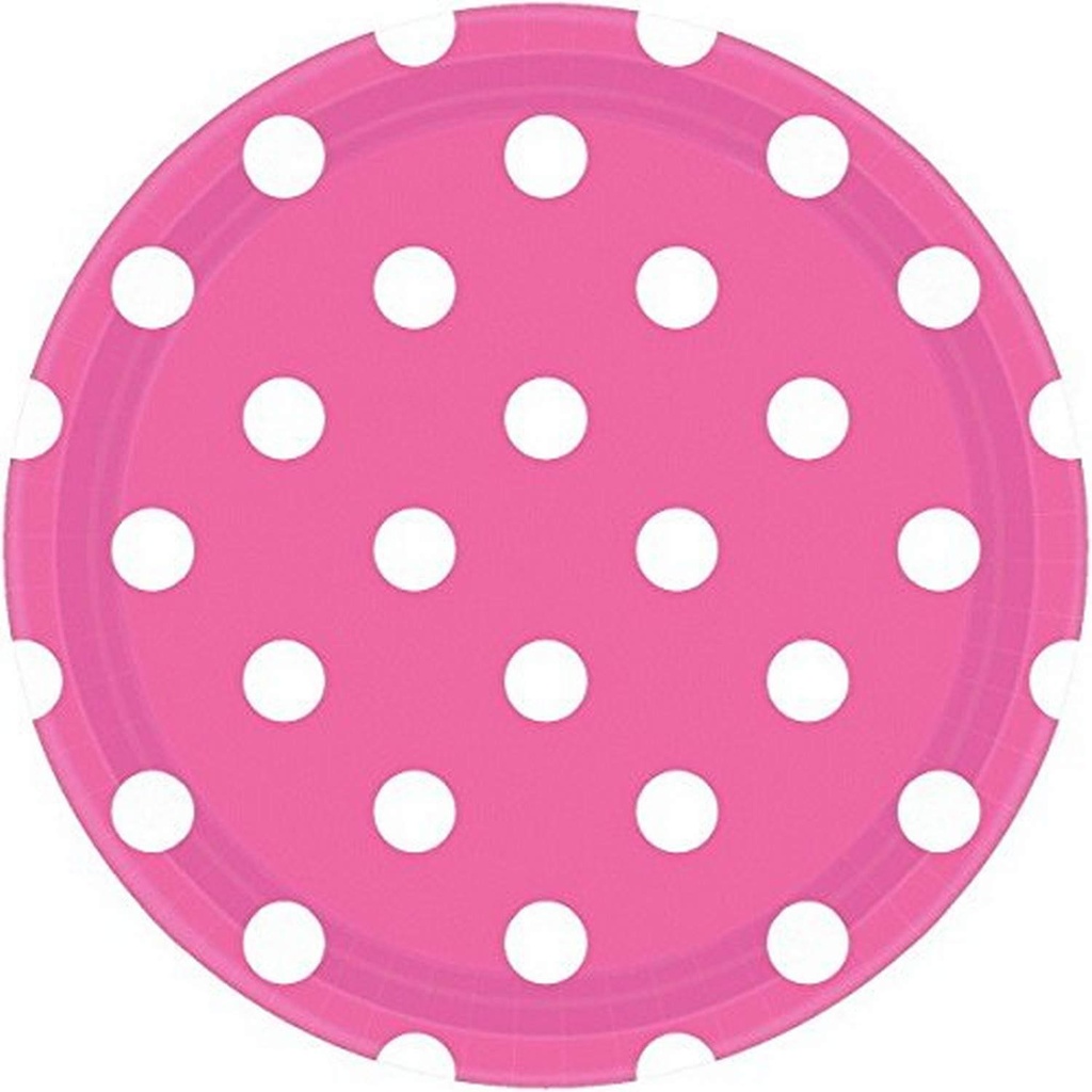 Plato 9" Dots Rosa C/8