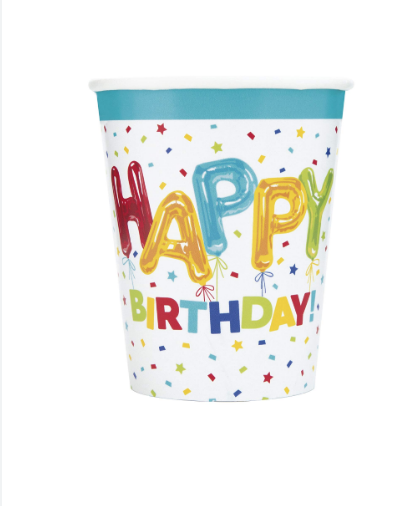 Vaso Happy Birthday Balloon C/8