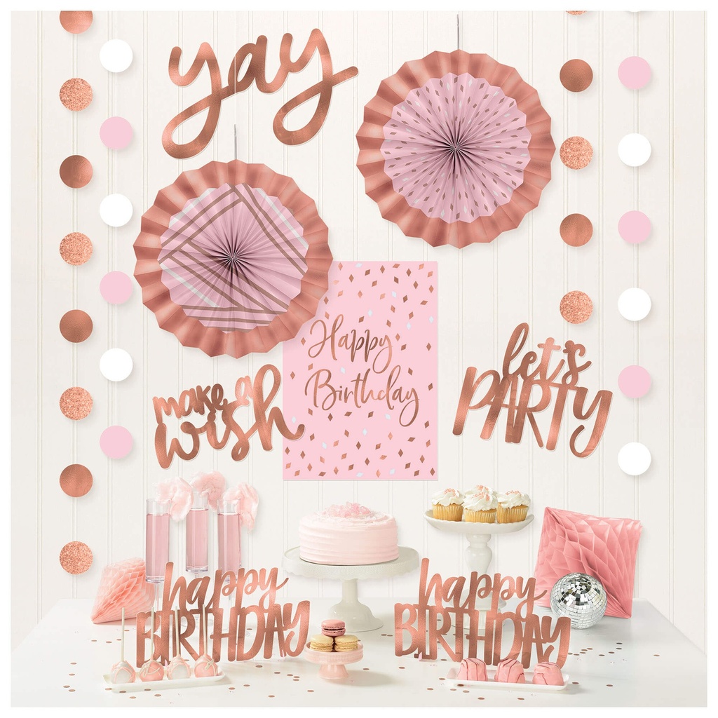Room Decorating Kit Blush Birthday C/12