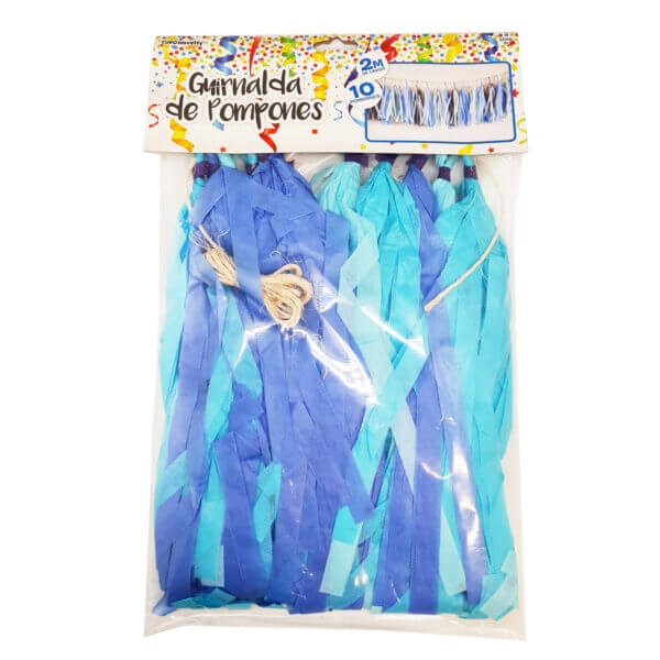Guirnalda Pompones Azul C/1