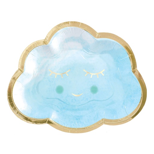 Shaped Plate Nube Gender Reveal C/8