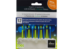 Vela Flama Color Verde/Azul C/12