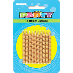 Birthday Candles Espiral Oro C/10