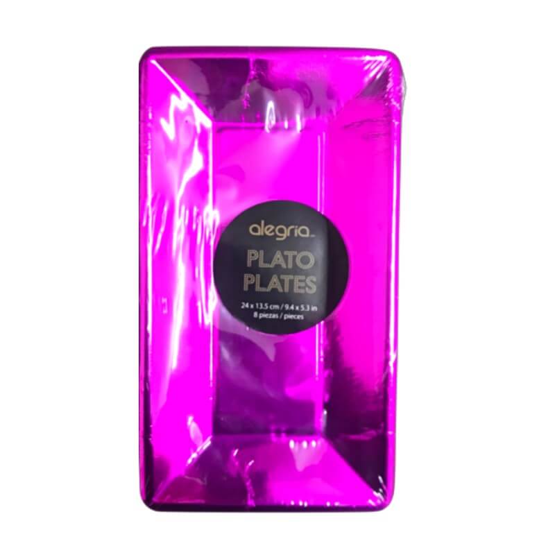 Charola Carton Morado Metalico C/8