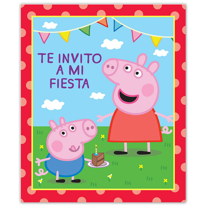 Invitacion Peppa Pig C/6