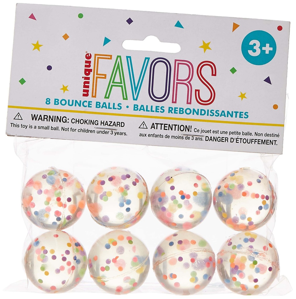 Party Favors Confetti Bounce Balls C/8