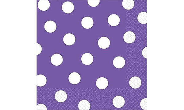 Servilleta G Polka Morado C/16 
