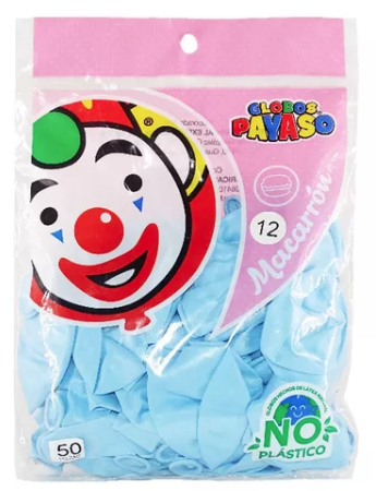 Bolsa De Globos 12" Macarron Mora Azul C/50