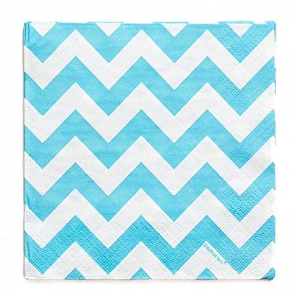 Servilleta CH Chevron Azul Caribe C/16