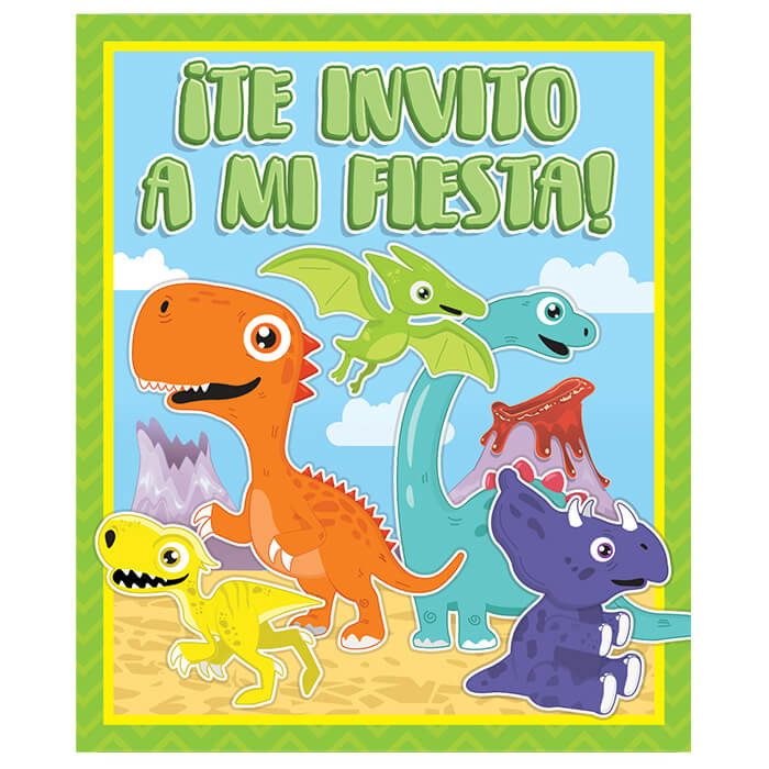 Invitacion Dino Party C/6