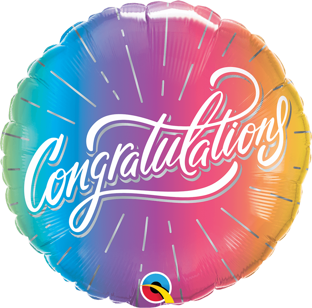 Globo 18" Congratulations Multicolor / Ombre C/1