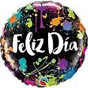 Globo 18" Feliz Dia Manchas Colores