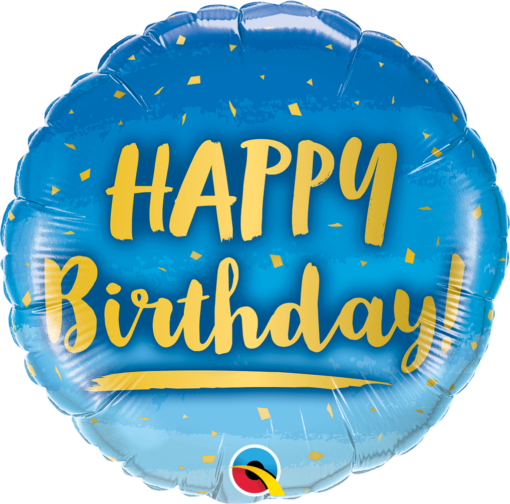 Globo 18" HBD Oro / Azul C/1