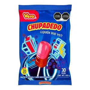 Paleta Chupadedo Roja C/30