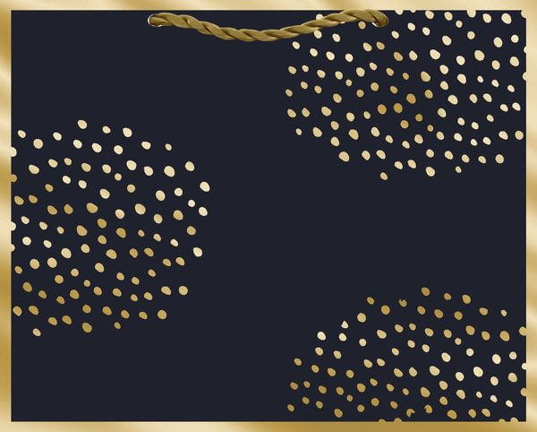 Bolsa Grande Azul Marino Con Puntos Dorados C/1