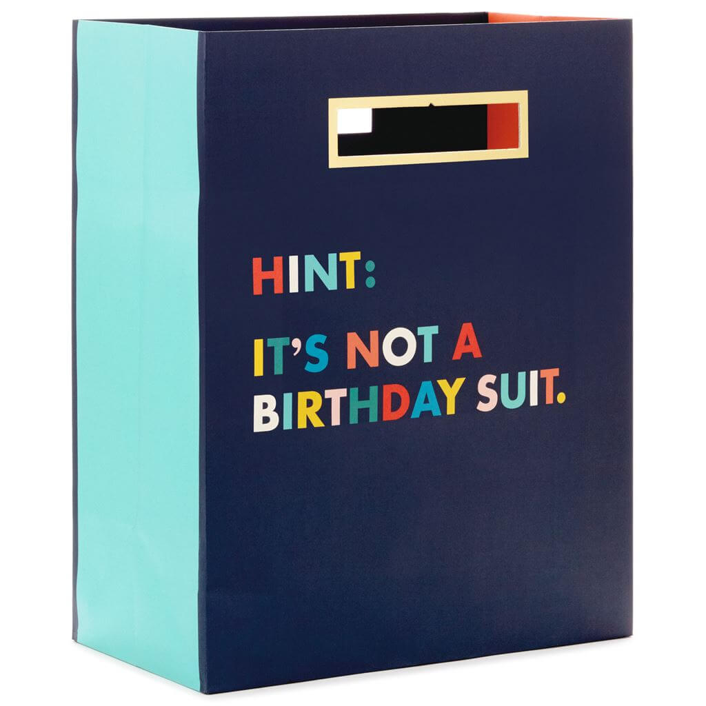 Bolsa Grande Azul Marino Hint Its Not  A Birthday Suit C/1