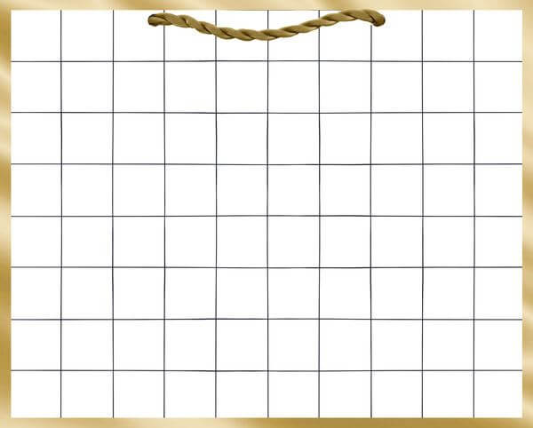 Bolsa Grande Cuadricula Dorado C/1