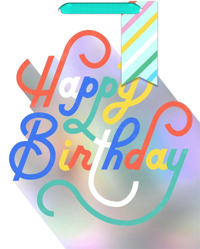 Bolsa Grande Happy Birthday Coloridas Letras C/1