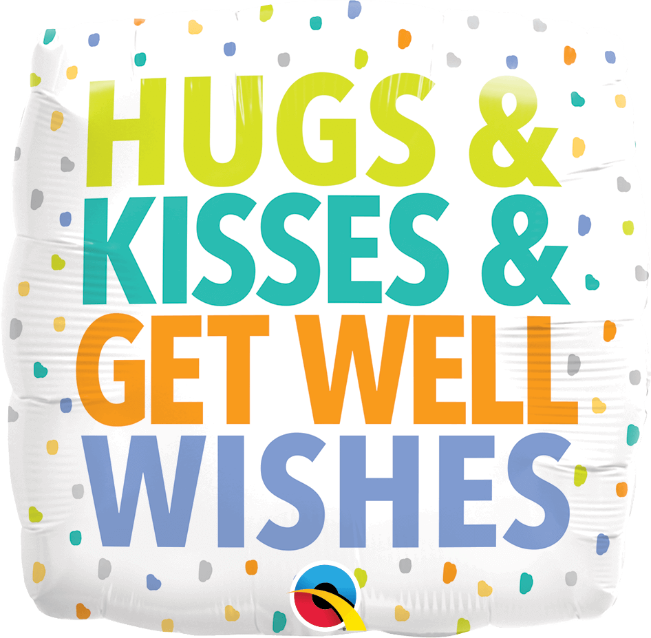 Globo 18" Hugs & Kisses Get Well Wishes C/1
