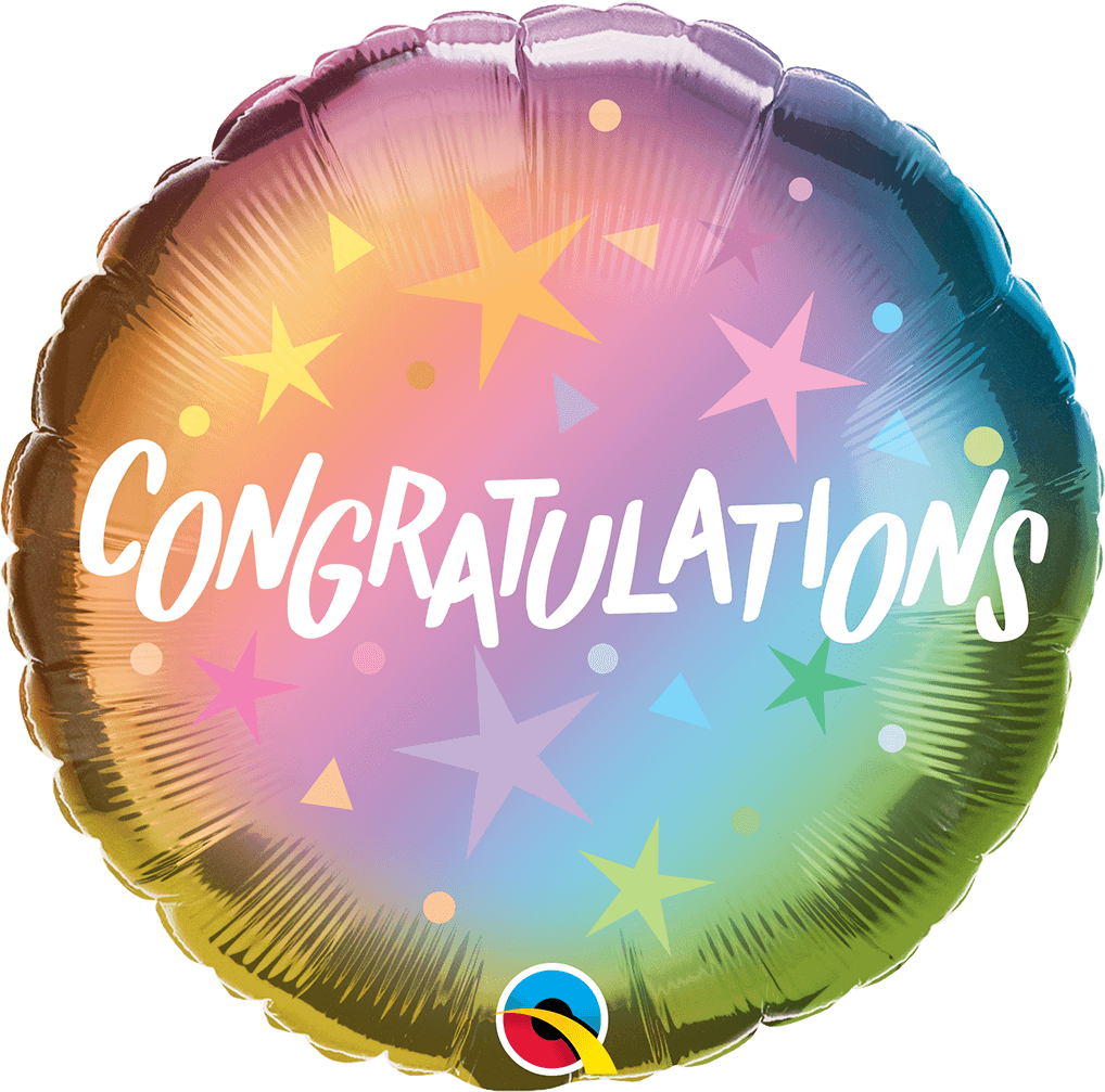 Globo 18" Congratulations Estrellas Pastel C/1