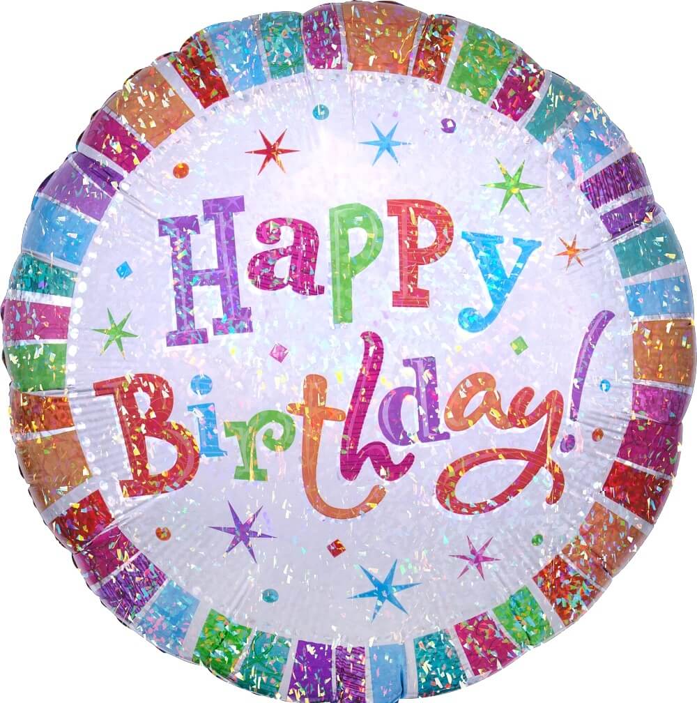 Globo 36" Happy Birthday Holografico C/1