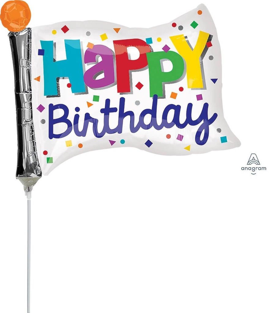 Globo 14" Happy Birthday Flag C/1
