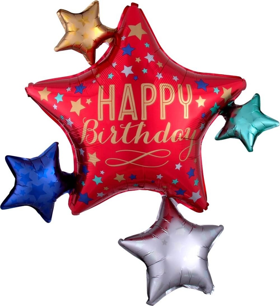 Globo 36" HBD Satin Estrellas C/1