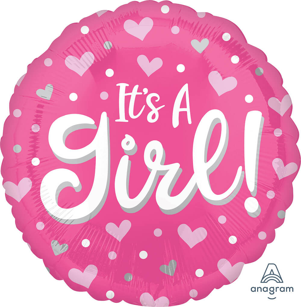 Globo 18" Girl Hearts & Dots C/1