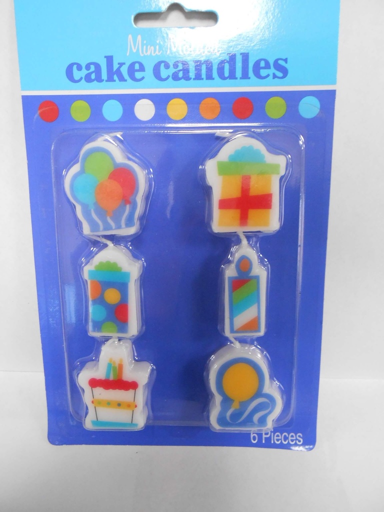 Vela Mini Molded Cake Candles C/6