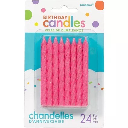 Vela Rosa Brillos C/24